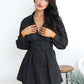 Adele Black Buttoned Shirt Dress