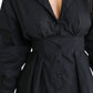 Adele Black Buttoned Shirt Dress