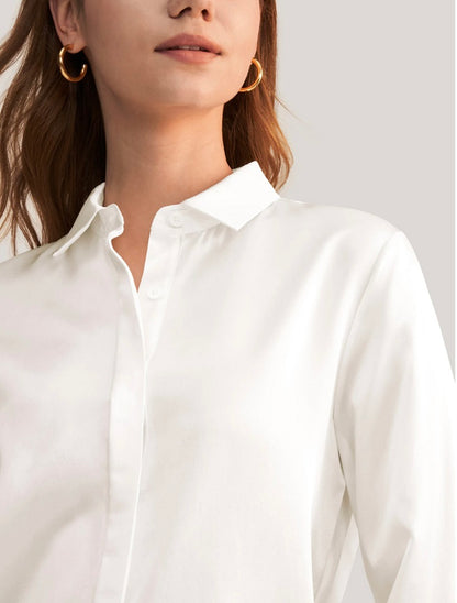Ivory White Concealed Shirt