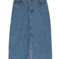 Jenive Blue Split Denim Skirt