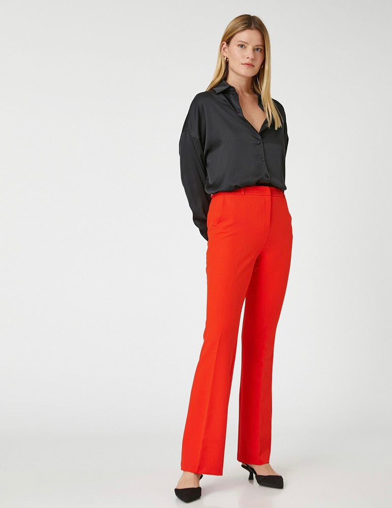 Larrisa Red Flared Trousers