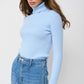 Light Blue Fitted Polo Neck Sweater