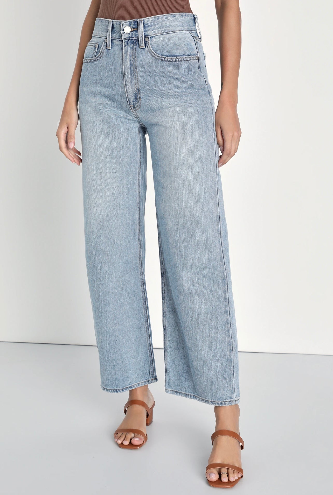 Light Blue High Rise Wide-Leg Jeans