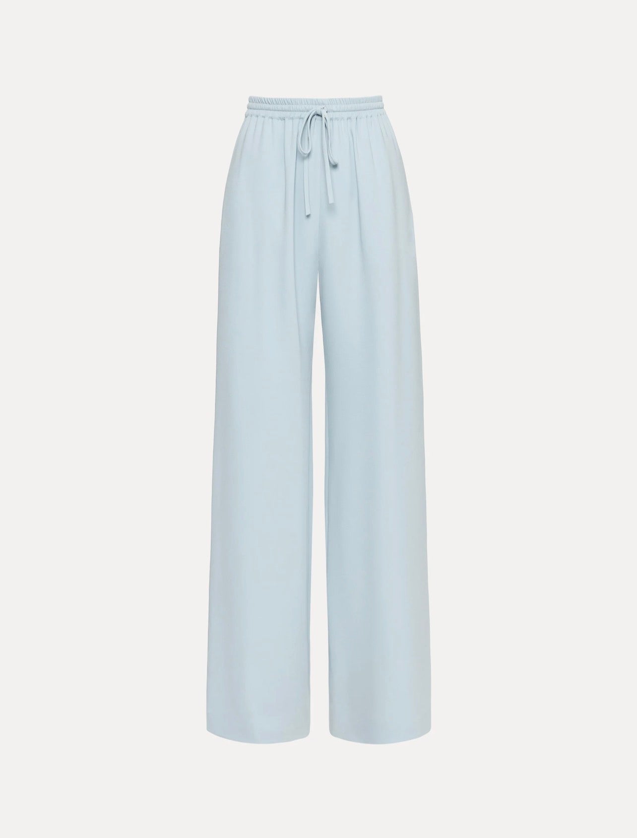 Light Blue Linen Straight-Leg Trousers