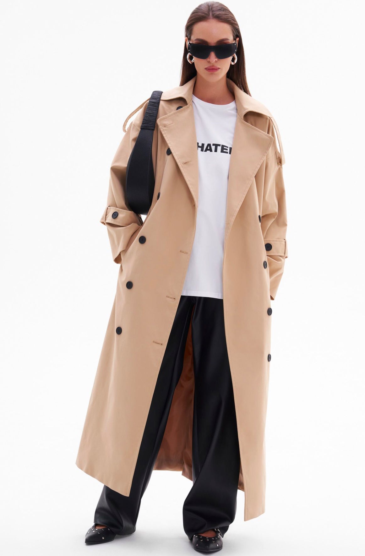 Light Brown Belted Trench Coat