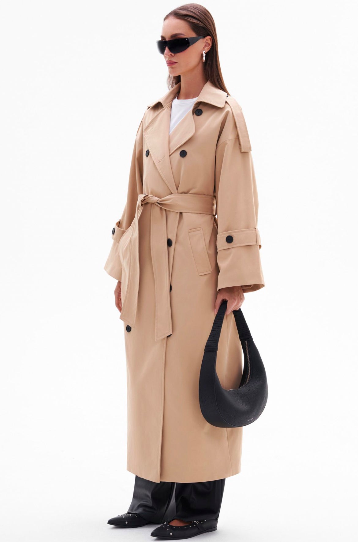 Light Brown Belted Trench Coat