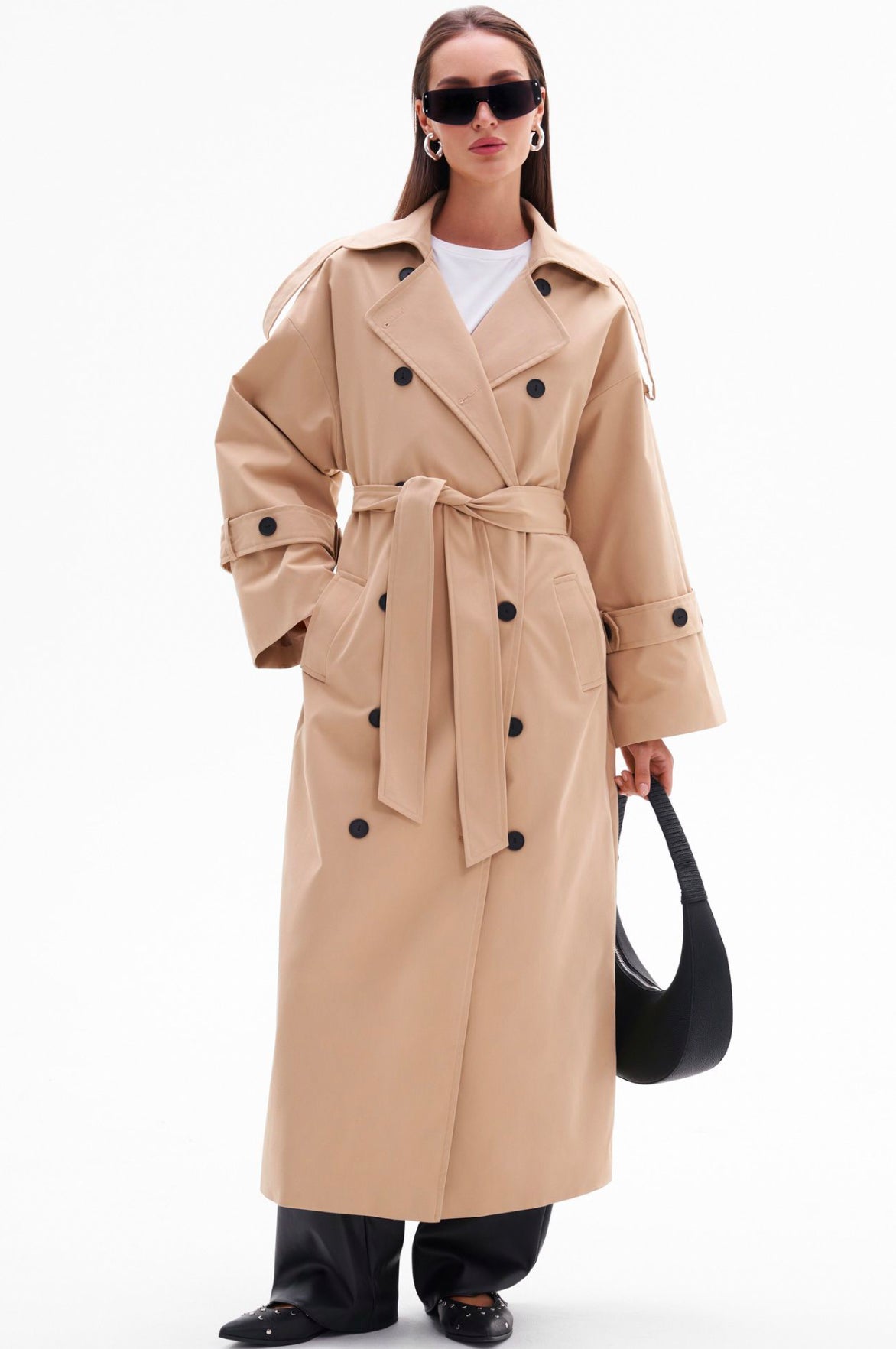 Light Brown Belted Trench Coat