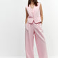 Light Pink Wide Leg Tailored Trouser