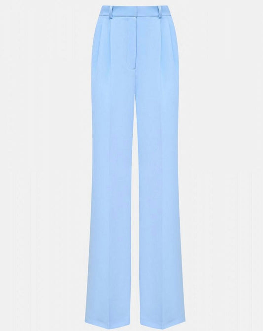 Light Blue Tailored Pleated Trousers