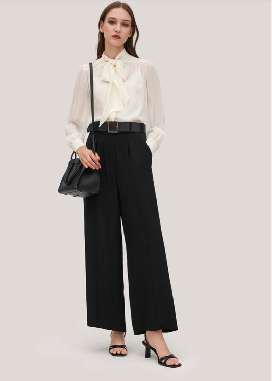 Sarah Black Wide A-Line Trouser