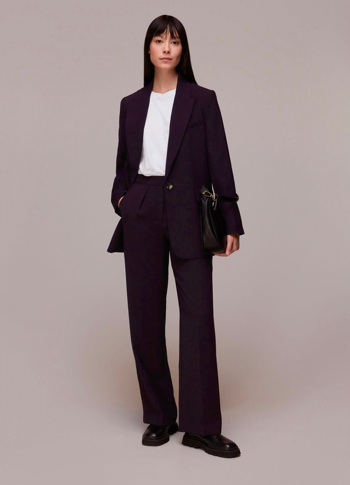 Aubergine Wine Blazer Suit Set