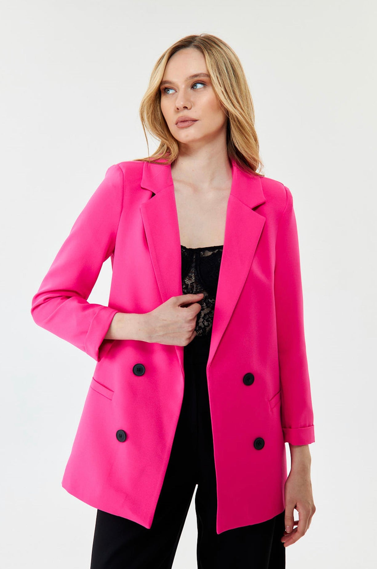 Elsa Bright Pink Oversized Blazer