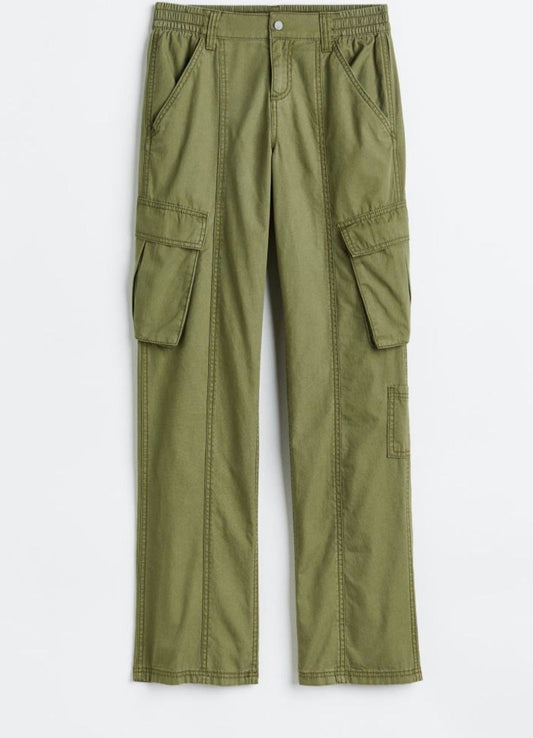 Military Olive Cotton Cargo Trouser