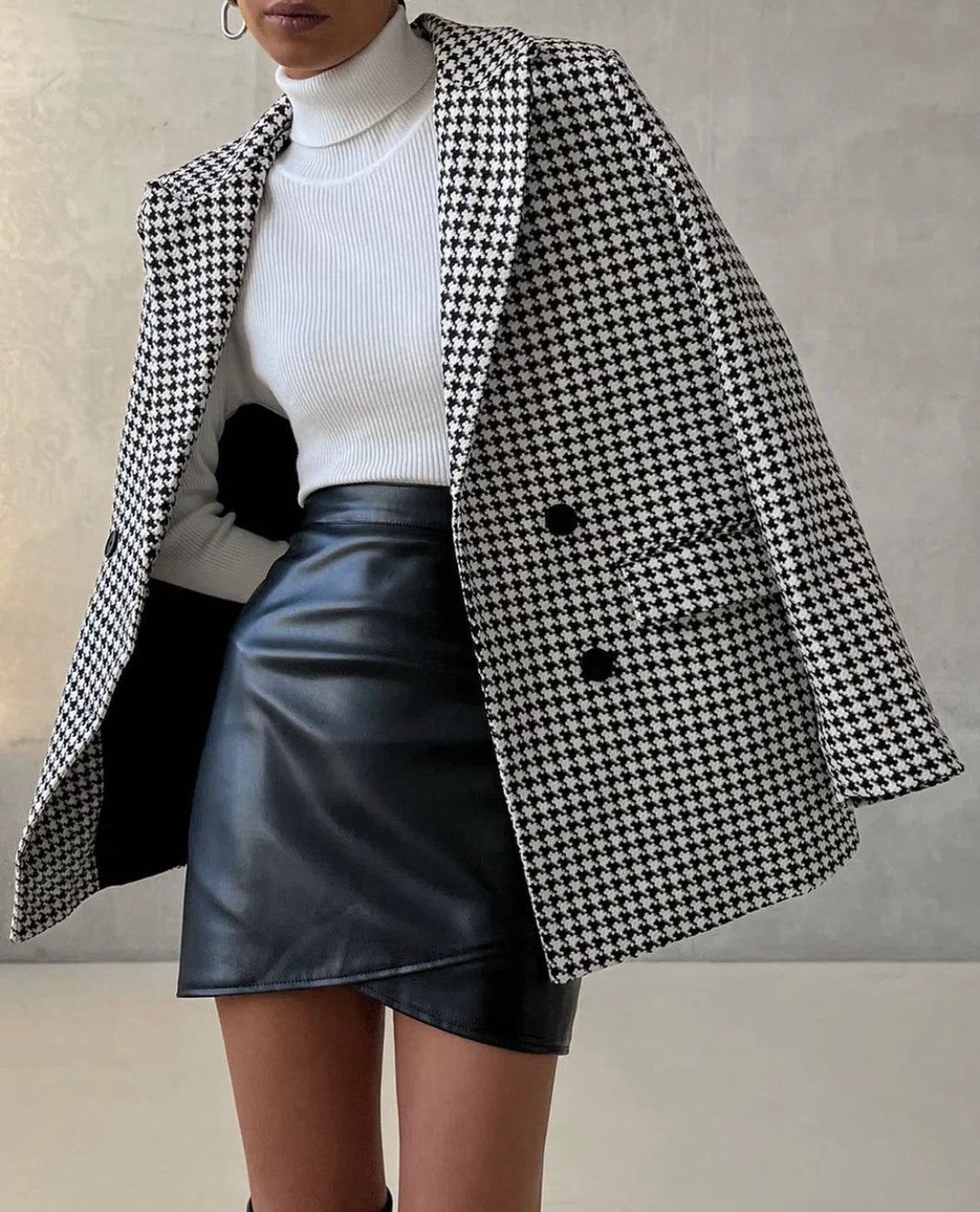 Black and White Chequered Blazer