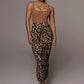 Selie Leopard Ruched Long Skirt