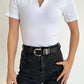 Camila White Polo Crop Top