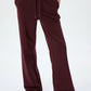 Maroon Wide Leg Warm Trouser