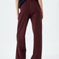 Maroon Wide Leg Warm Trouser