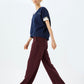 Maroon Wide Leg Warm Trouser