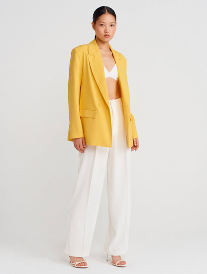 Mustard Yellow Double Breasted Blazer