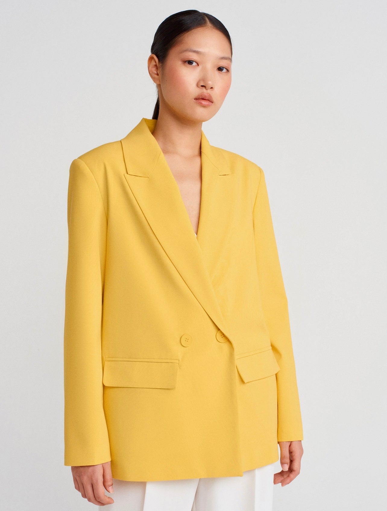 Mustard Yellow Double Breasted Blazer