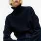 Navy Blue Polo-neck Sweater