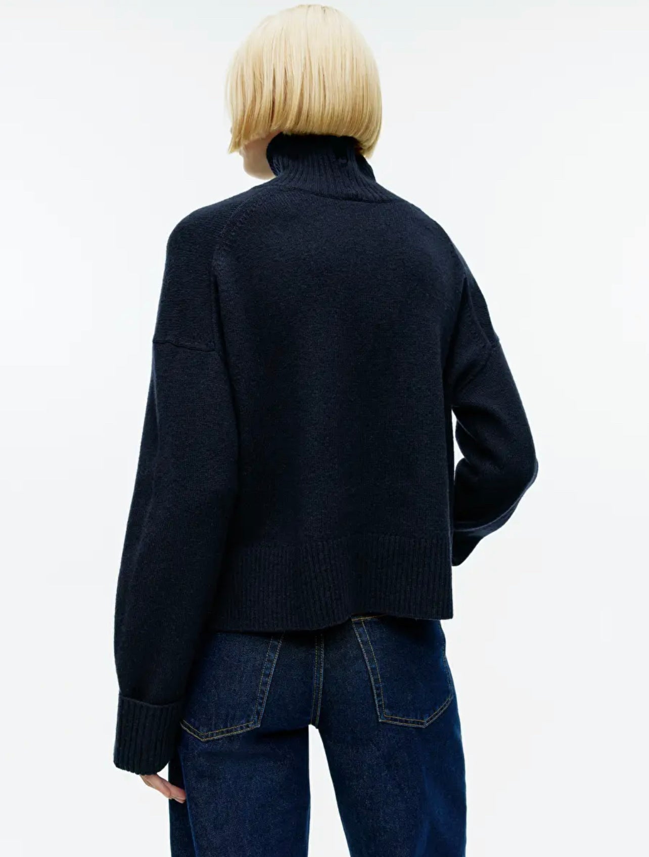 Navy Blue Polo-neck Sweater