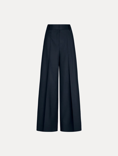 Navy Blue Wide Leg Trousers