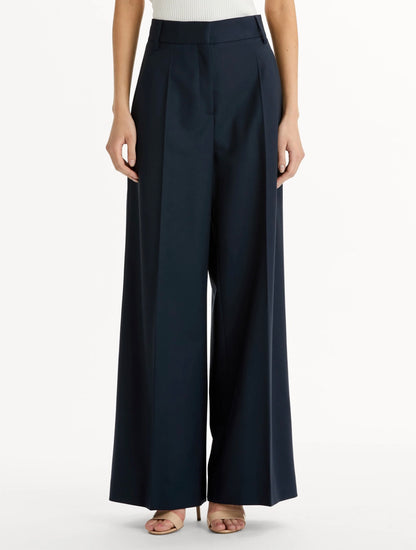 Navy Blue Wide Leg Trousers