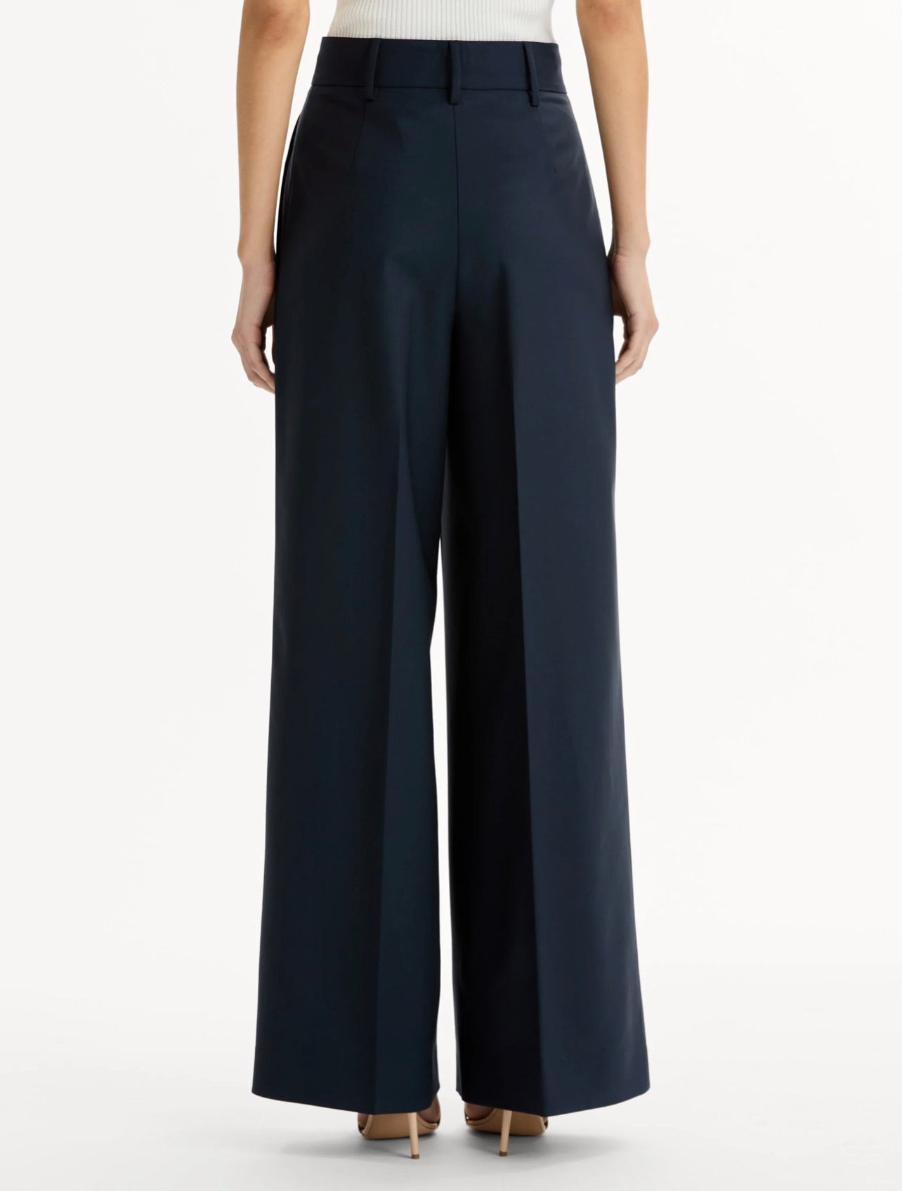 Navy Blue Wide Leg Trousers
