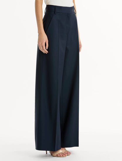 Navy Blue Wide Leg Trousers