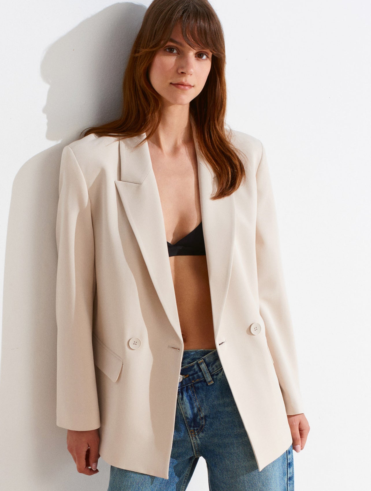 Off White Double Breasted Blazer