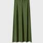 Olive Satin Maxi Long Skirt