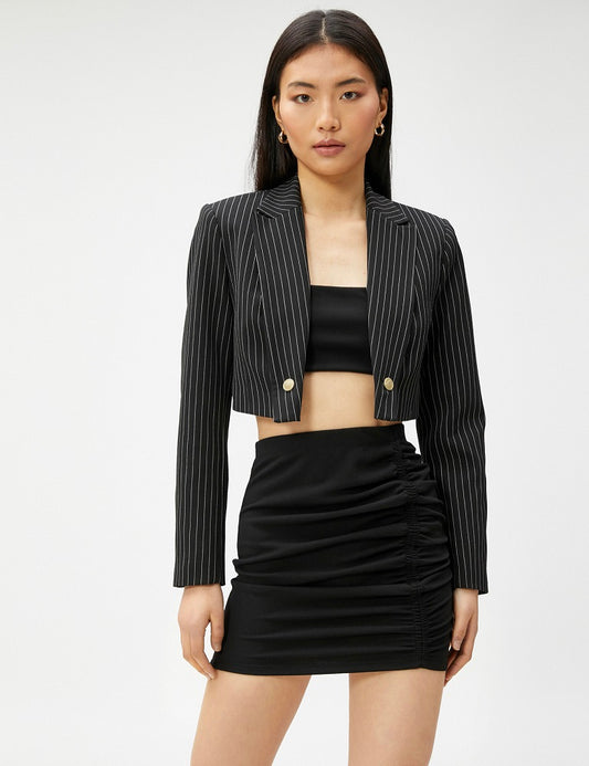 Oriella Black Drawstring Mini Skirt