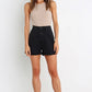 Ostia Black Denim Shorts