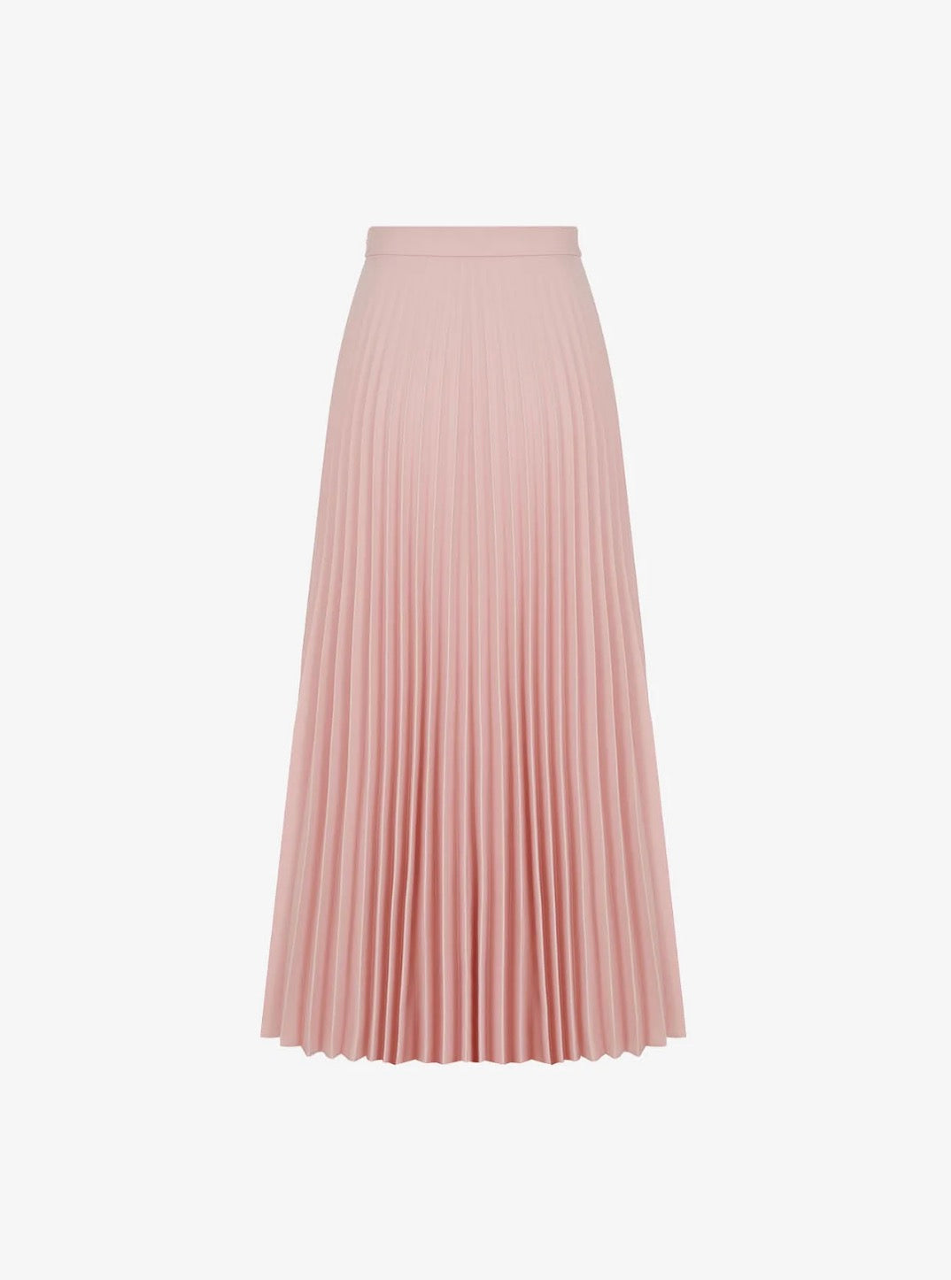 Peach Pleated Flared Long Skirt