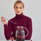 Plum Polo-neck Knitted Sweater