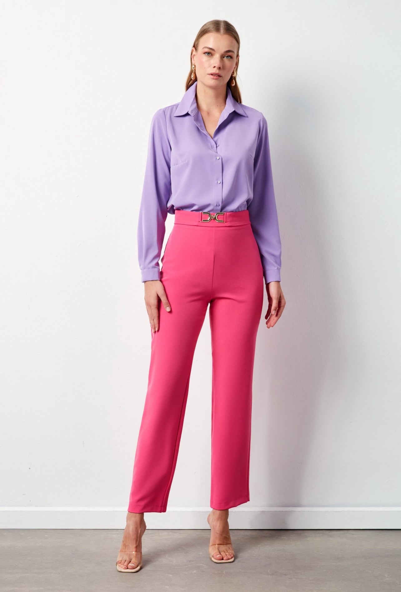 Purple Slim Fit Solid Shirt