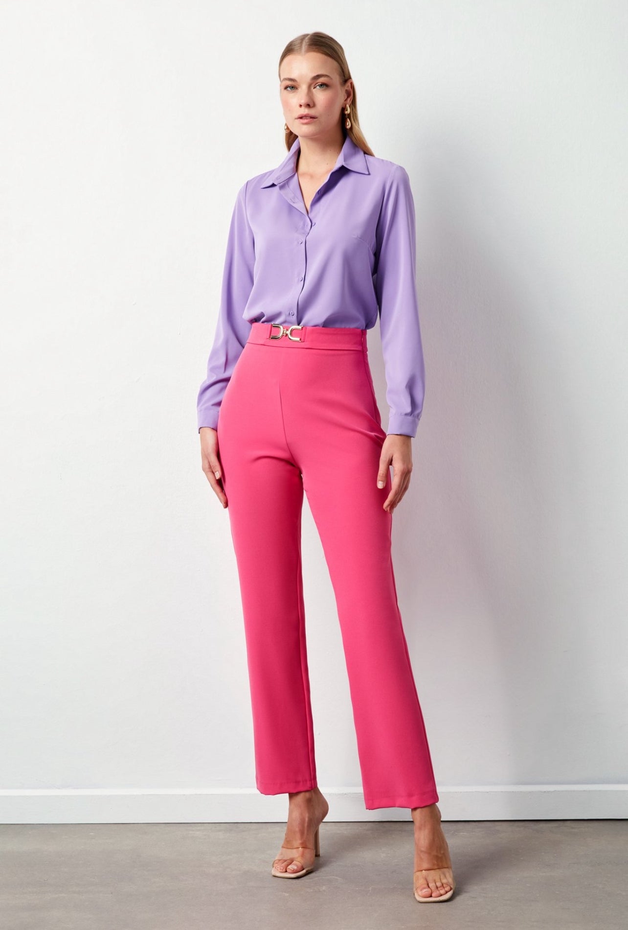 Purple Slim Fit Solid Shirt