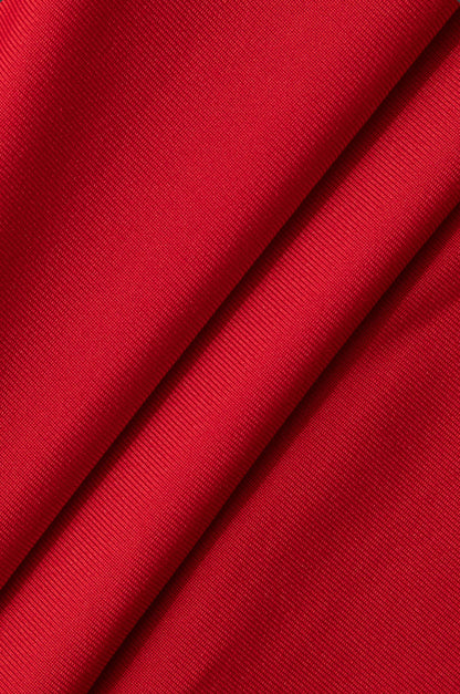 Red Ruffle Bodycon Slit Dress