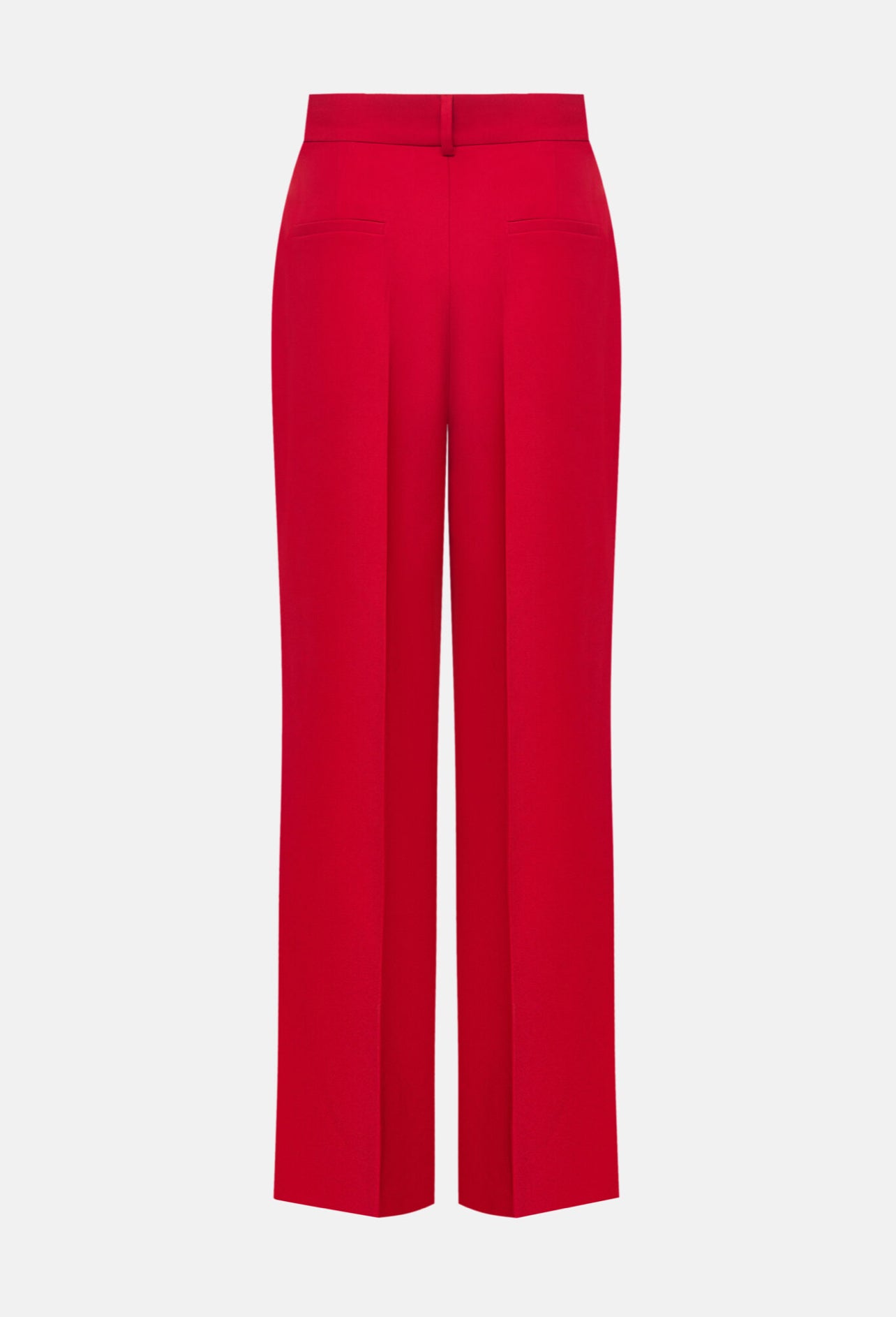 Red Straight Fit Tailored Trousers