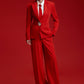 Red Straight Fit Tailored Trousers