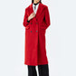 Red Woollen Double Breasted Overcoat