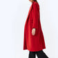 Red Woollen Double Breasted Overcoat