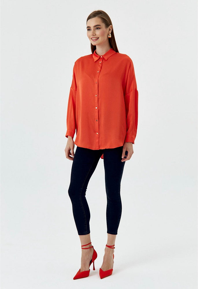 Rosaline Gold Buttoned Satin Shirt