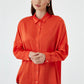 Rosaline Gold Buttoned Satin Shirt