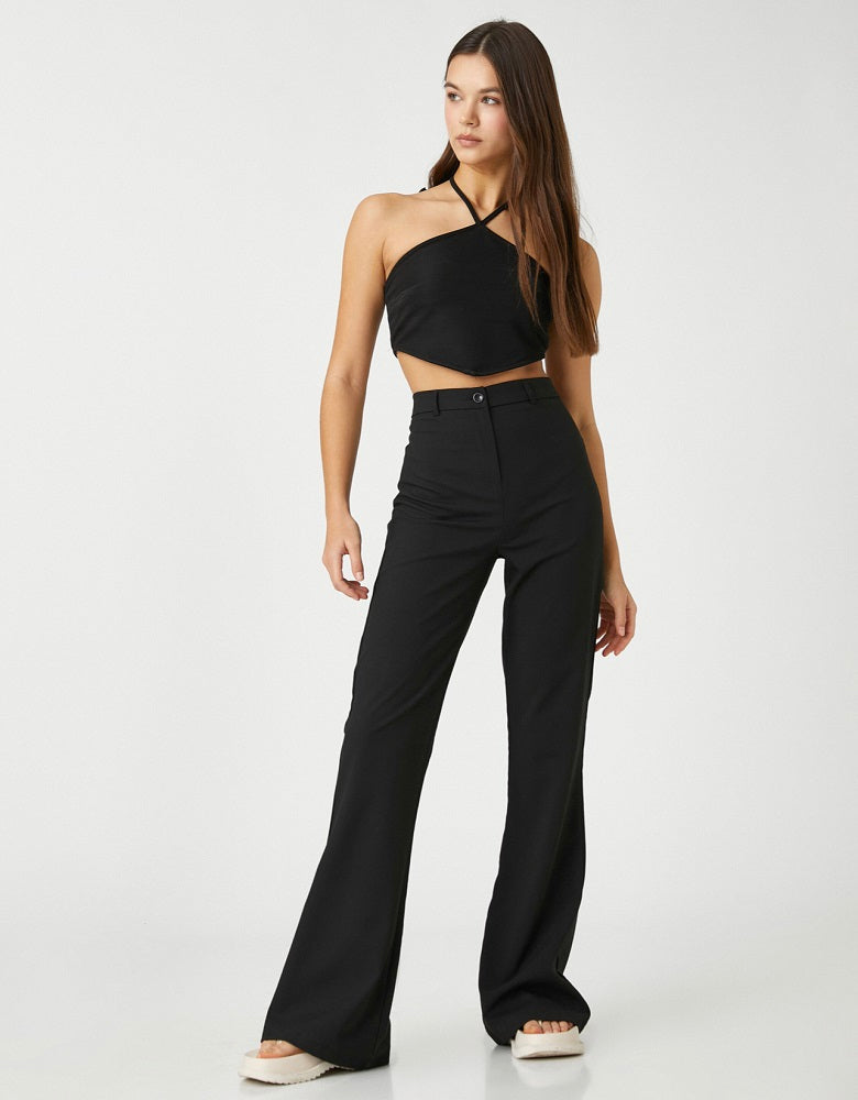 Sia Black Flared Tailored Trouser