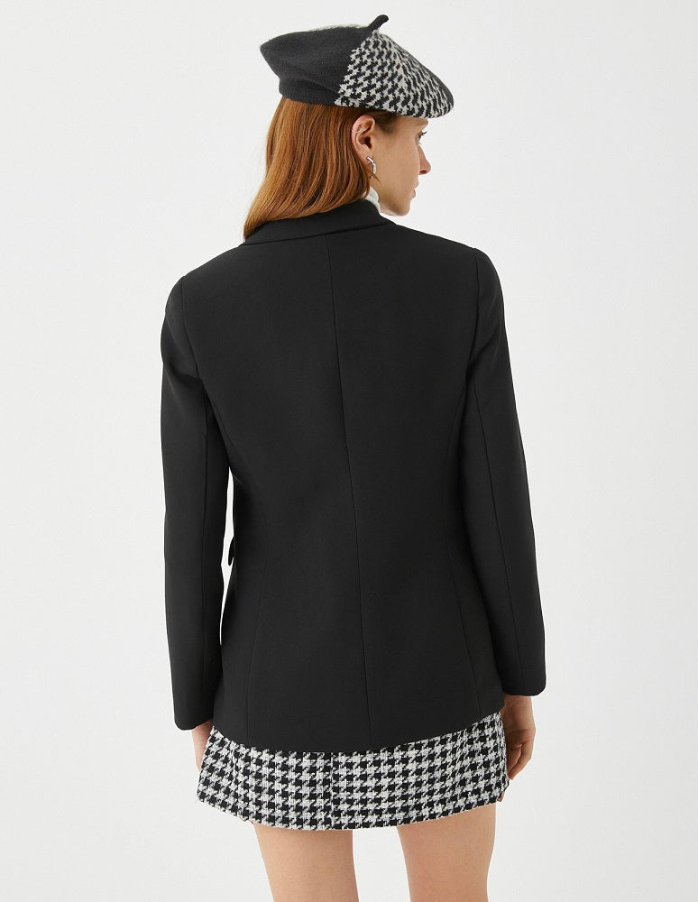 Siofra Black Buttoned Blazer