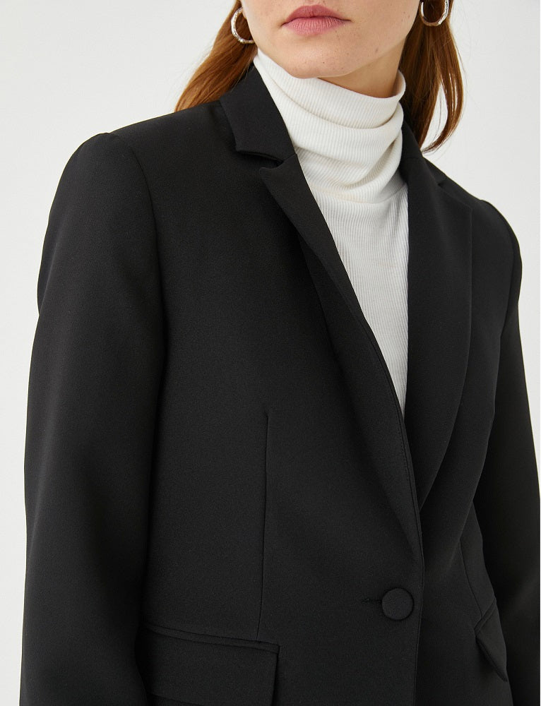 Siofra Black Buttoned Blazer