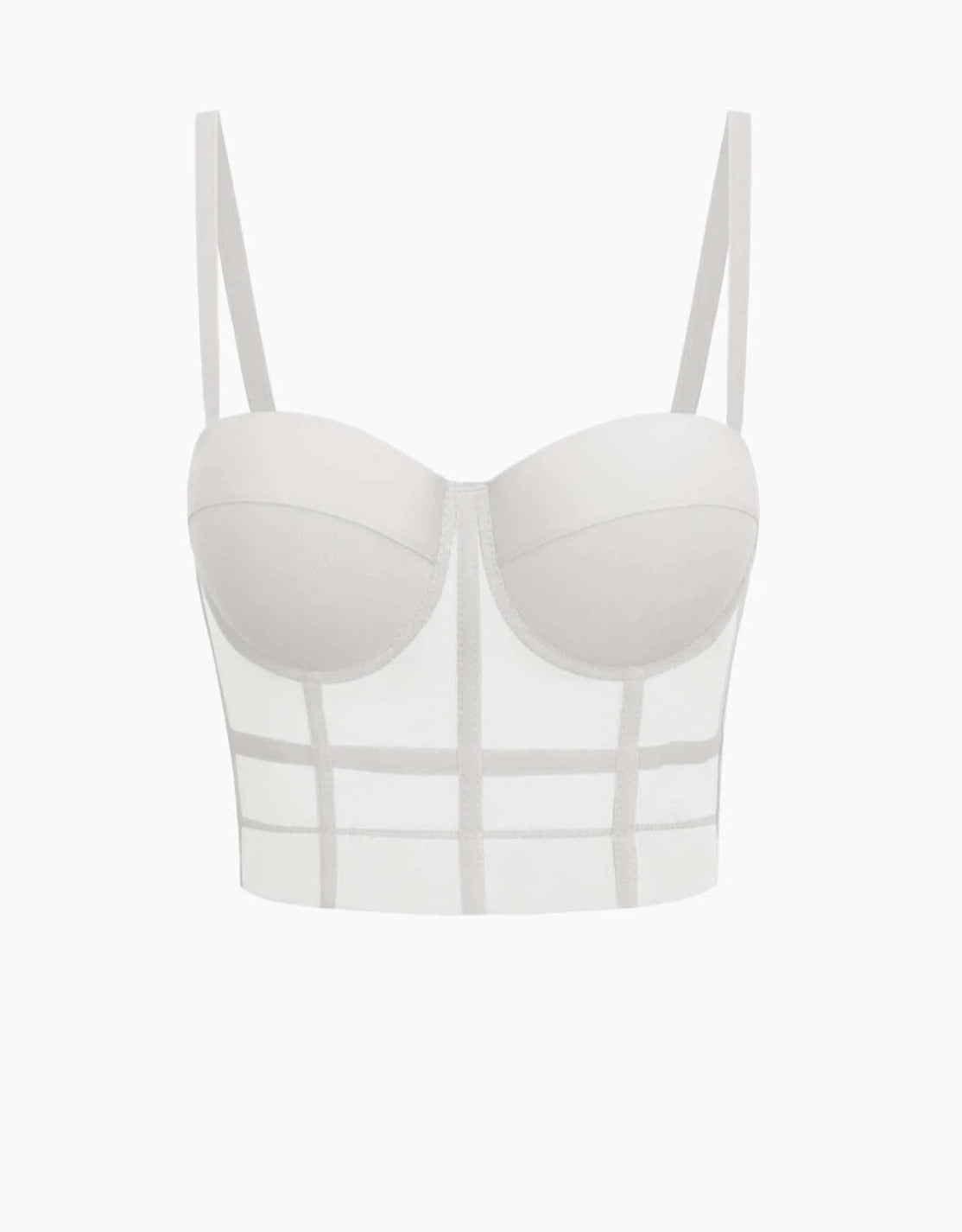 White Mesh Underwire Corset Top